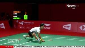 Jatuh Bangun Ginting Dalam Menahan Bola - HSBC BWF World Tour Finals 2022