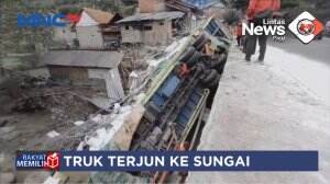 Truk Di Tasikmalaya Terjun Ke Sungai