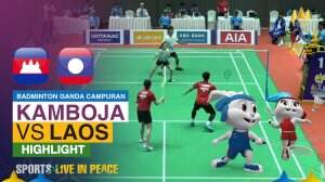 Highlight Badminton Ganda Campuran Sea Games Cambodia 2023 Kamboja Vs Laos