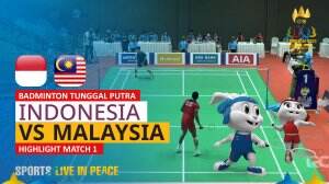 Highlight Badminton Tunggal Putra Sea Games Cambodia 2023 Indonesia Vs Malaysia Match 1