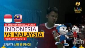 Highlight Badminton Tunggal Putra Sea Games Cambodia 2023 Indonesia Vs Malaysia Match 2