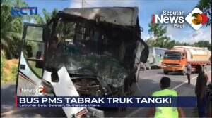 Kecelakaan Bus Menabrak Truk Tangki