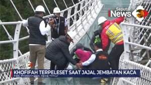 Khofifah Terpeleset Di Jembatan Kaca