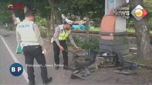 Truk Tabung Gas Tabrak Pemotor