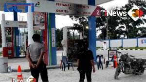 Motor Klasik Terbakar Di SPBU Pemantar Siantar