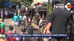 Truk Pengangkut BBM Terguling