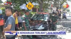 6 Kendaraan Terlibat Laka Beruntun