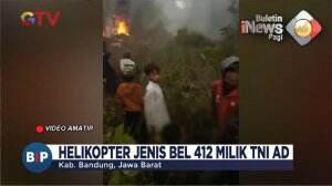 Helikopter Jatuh di Kebun Teh