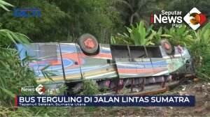 Bus Terguling Dan Masuk Jurang