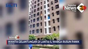Heboh Wanita Bergelantungan Di Lantai 5