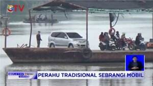 Perahu Tradisional Sebrangi Mobil