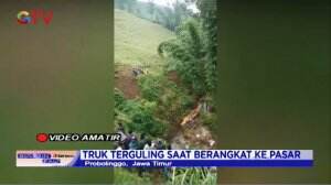 Truk Sayur Terjun Ke Jurang