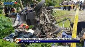 Kereta Tabrak Mobil Sebabkan Satu Orang Tewas di Blitar