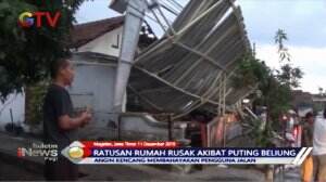 Angin Puting Beliung Serta Hujan Es Porak Porandakan Ratusan Rumah