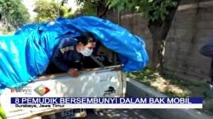 Larangan Mudik, Petugas Dapati Pemudik Bersembunyi Dibalik Terpal Bak Pick Up