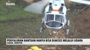 Jalan Desa di Lebak Banten Ambles 2 Kilometer, Petugas Beri Bantuan Lewat Udara