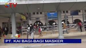 PT KAI Bagi-Bagi Masker Hingga Sosialisasi Mengenai Kebersihan ke Penumpang