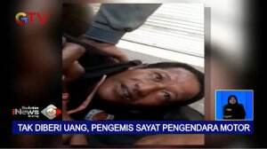 Warga Amankan Pengemis yang Nekat Sayat Pengendara Motor Karena Tak Diberi Uang Oleh Korban