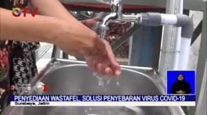 Pemkot Dirikan Handsanitizer dan Wastafel Dipinggir Jalan Protokol di Surabaya