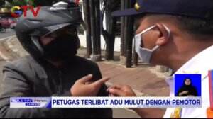 Gencar Razia Masker, Pemotor Adu Mulut Dengan Petugas