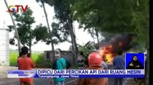 Percikan Api dari Ruang Mesin Buat Minibus Angkut BBM dan LPG Terbakar