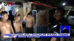 Pesta Miras Terciduk Polisi, Pelaku Dihukum Mandi Miras