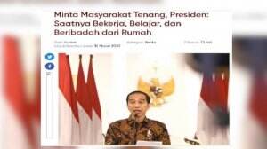 Cegah Penularan Corona, Presiden Jokowi Himbau Masyarakat Beraktivitas Dirumah