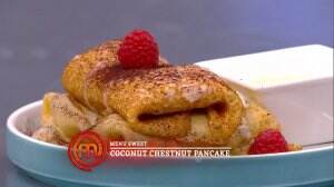 Seared Duck with Chestnut and Coconut Chestnut Pancake Ala Adit - MasterChef Season 7