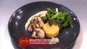 Roasted Chickken Leg with Parsnip Puree & Couscous Ala Audrey - MasterChef Season 7