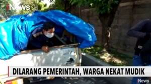 Pemudik Kelabui Petugas Dengan Naik Truk Towing