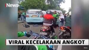 Sopir Angkot Berselisih Hingga Saling Tabrak, Penumpang Dievakuasi Melalui Jendela