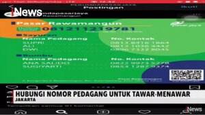Pemprov DKI Operasikan 105 Pasar Untuk Layani Belanja Online