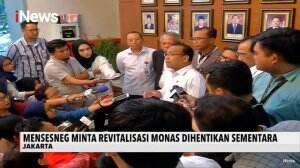Tunggu Kantongi Izin, Mensesneg Minta Revitalisasi Monas Dihentikan Sementara