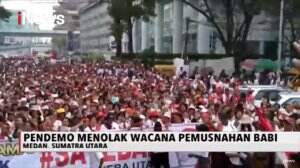 Ratusan Warga Sumatera Utara Demo ke Kantor DPRD Sumut Tolak Pemusnahan Babi