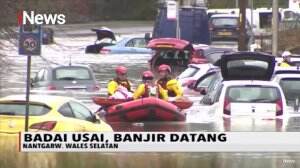 Banjir Menerjang Wales Inggris Akibat Badai Dennis