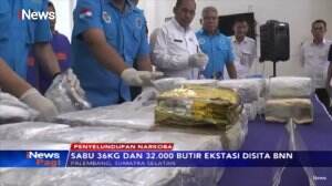 BNN Palembang Sita 36 Kilogram Sabu dan 32 Ribu Butir Ekstasi Asal Malaysia
