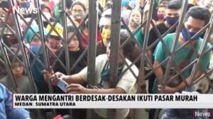 Adu Mulut Para Pembeli Sembako Murah di Medan Tak Terhindarkan