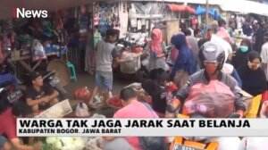 Pembeli di Pasar Leuwiliang Abaikan Protokol Kesehatan
