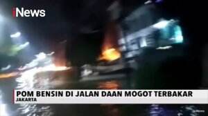 Di Tengah Banjir, Pom Bensin di Jalan Daan Mogot Terbakar