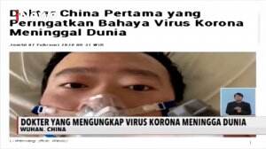 Dokter Pertama yang Ungkap Kasus Virus Korona Meninggal Saat Tengah Tangani Pasien