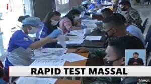 Anggota TNI Rapid Test di Lanud Sultan Hassanudin Makassar