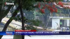 Baru Diresmikan, Jembatan Gantung Hutan Kota Kemayoran Ambruk