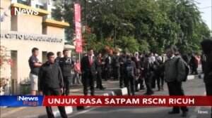 Ricuh! Unjuk Rasa Satpam RSCM Tolak Serahkan Ijazah sebagai Jaminan Kerja