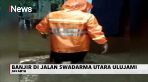 Diguyur Hujan Deras, Banjir Setinggi 80cm Genangi Jalan Swadarma Utara Ulujami