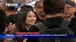Berinteraksi dengan Warga Jakarta, Wishnutama dan Angela Tanoesoedibjo Naik MRT Menuju Forum Diskusi