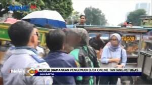 Supir Ojol Mengamuk Motornya Diamankan Petugas