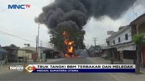 Truk Tangki BBM Pertamina Terbakar dan Meledak