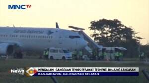 Gangguan Teknis, Pesawat Garuda Terhenti Hingga di Ujung Landasan