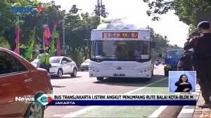 PT Transjakarta Uji Coba Bus Listrik Rute Balai Kota - Blok M