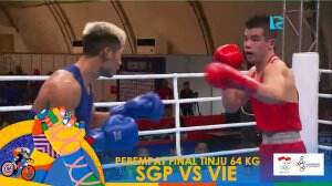Di Laga Terakhir Kelas 64Kg Petinju Vietnam Nguyen Van Hai Menang Melawan Tay Jia Wei Asal Singapura